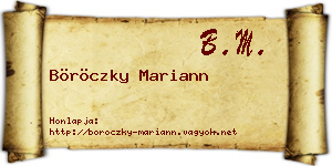 Böröczky Mariann névjegykártya