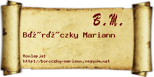 Böröczky Mariann névjegykártya