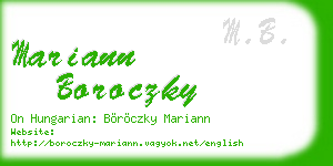 mariann boroczky business card